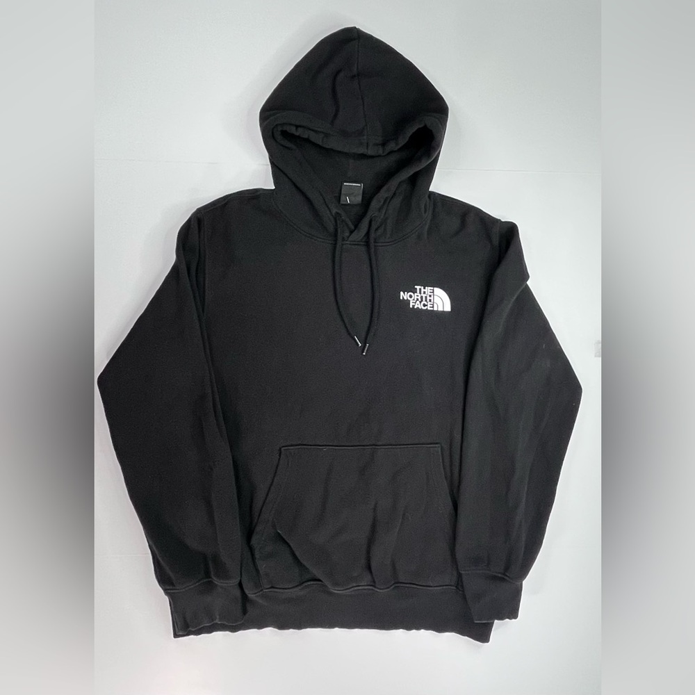 The North Face Pullover Hoodie Big Logo Outerwear Men's Size L Black Vintage